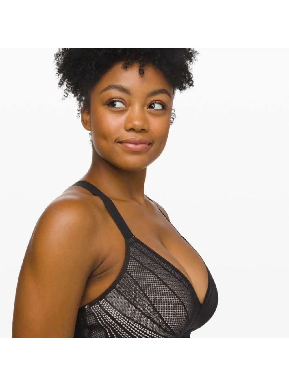 Lululemon Awake to Lace Bra Black / Barely Beige